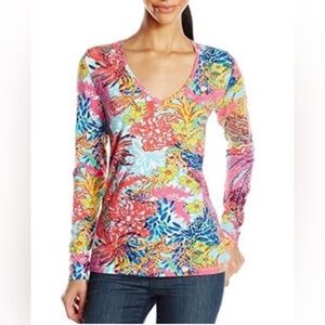 Lilly Pulitzer Fishing for Compliments Longsleeve Blouse, size M